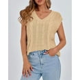 thumbnail image 5 of FreshPretty Womens Oversized Sweater Vest 2025 Summer V Neck Casual Sleeveless Sweaters Loose Cable Knit Pullover Tops, 5 of 6