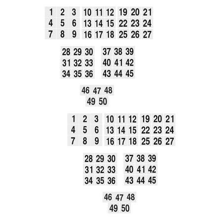 2 Sets Double Side Table Numbers 1-50 Wedding Reception Cards Doors White