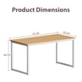 thumbnail image 3 of ZenSports 47-inch Home Office Computer Desk Modern Large MDF Adult Study Desk Natural, 3 of 9