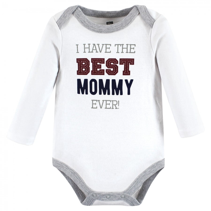 Hudson Baby Cotton Long-Sleeve Bodysuits, 3- Pack, Newborn- 24 Months