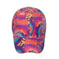 thumbnail image 4 of XIAOCHA Womens Tie Dye Print Baseball Cap Adjustable Hat Band Sun Protection Ball Hat,Hot Pink, 4 of 5