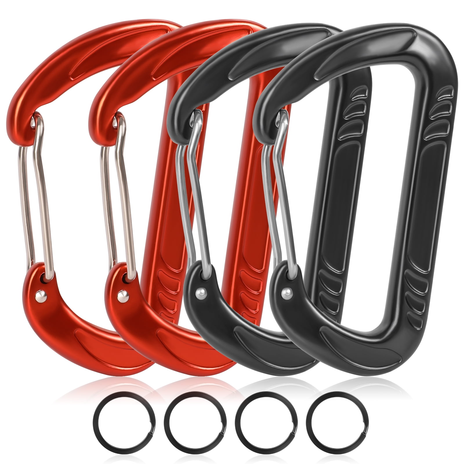 Saiveina Carabiner Clips 4 Pcs Aluminum Carabiner for Camping