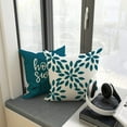 thumbnail image 3 of Pillow Covers 16x16 Modern Sofa Throw Pillow Cover, Decorative Outdoor Linen Fabric Pillow Case for Couch Bed Car (Teal, 16x16,Set of 4), 3 of 6