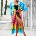 thumbnail image 6 of Sokhug Womens Kimono Style Swimsuit Cover Up Long Length Lightweight Open Front Beach Cardigan Wrap, 6 of 9
