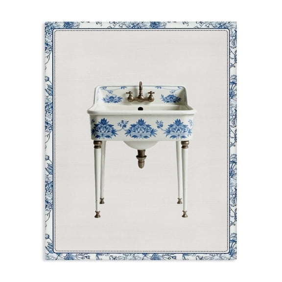 Vintage Chinoiserie Sink Canvas Wall Art, design by Lettered and Lined