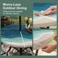 thumbnail image 5 of Round Outdoor Tablecloth with Umbrella Hole and Zipper, Blue Waves Tablecloth with Elastic Waterproof, Rustic Abstract Beach Ombre Stripes Art Patio Table Covers for 45" - 54" Picnic Pool Tables, 5 of 9
