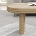 thumbnail image 3 of GZXS Farmhouse Coffee Table in Natural Wood Finish, Oval MDF Accent Center Tea Table, Easy Cleaning & Maintenance, 47.24"L x 23.62"W x 16.34"H, 3 of 9