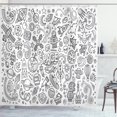 thumbnail image 1 of Ambesonne Cartoon Shower Curtain, Astro Scketch Planets, 69"Wx75"L, White and Black, 1 of 3