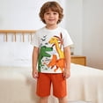 thumbnail image 5 of Leey-World Toddler Boy Cotton Summer Short Sleeve T-Shirt and Short Set Boys Dressy Outfit Sets Size 8(White,7-8 Years), 5 of 7