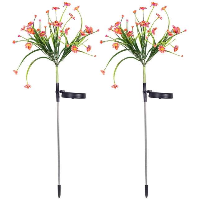 Luces solares para jardín, luces solares con forma de flores, luces solares con forma de flores para exteriores, luces solares decorativas a prueba de agua