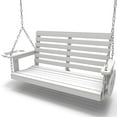 thumbnail image 3 of FOOWIN Outdoor Porch Swing, HDPE Patio Hanging Porch Swing with Cup Holder, White, 3 of 11