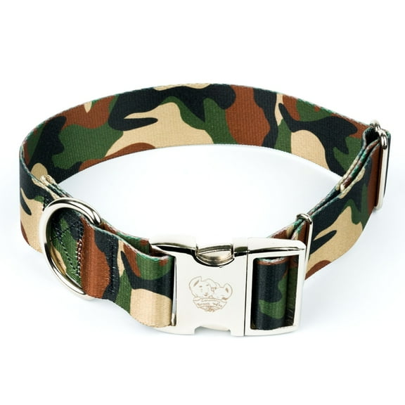 Country Brook Petz® 1 1/2 inch Premium Woodland Camo Dog Collar, Medium