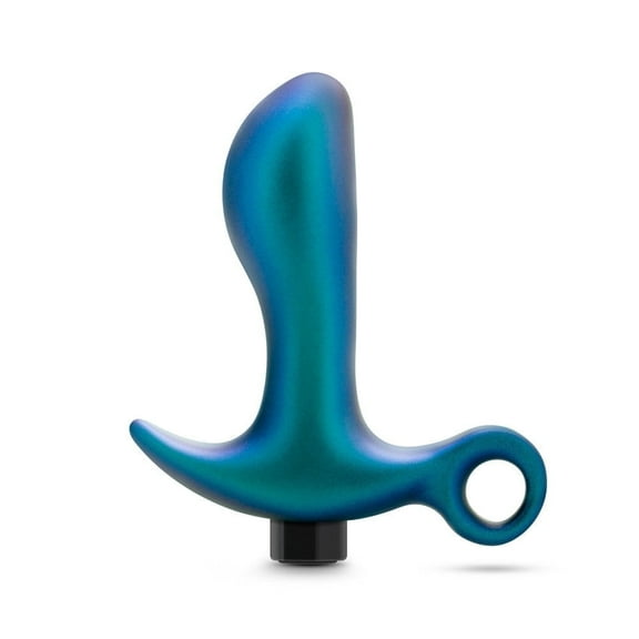 Eden Silicone Vibrating Anal Plug with Ring Base & 10 Vibration Modes, Blue