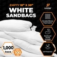 thumbnail image 3 of Woven Polypropylene Sand Bags for Flooding, Gravel -18" x 30" Sacks 100 lb Weight Limit, Military Grade Reusable Refillable Sand Bag for Hurricane Flood Protection Empty Sandbags White, Bundle of 1000, 3 of 8
