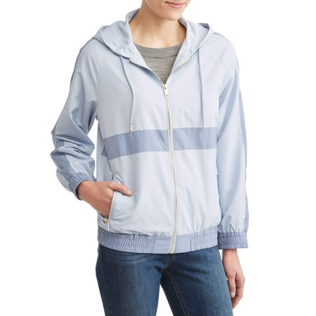 - Women's Windbreaker Jacket with Gold Zipper Detail
