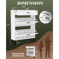 thumbnail image 4 of Yiwa Space-Saving Shoe Rack, Modern MDF Freestanding Cabinet with 2 Doors and 3 Drawers for Entryway Storage, 4 of 8