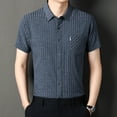thumbnail image 2 of Men's Striped Polo Shirt Button Down Shirt Pocket T Shirt, 2 of 10