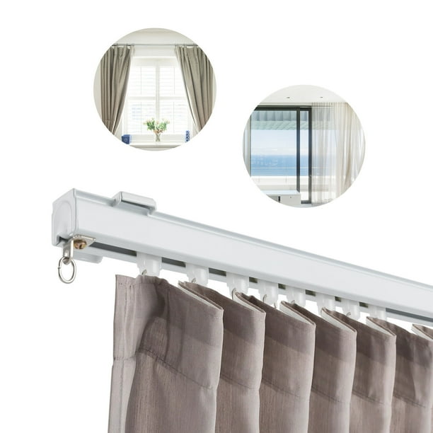 Ceiling Mount Curtain Track Kit with Hooks Grommet for Space 12ft