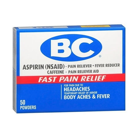 BC Aspirin Fast Pain Relief Powder, 50 Count (Pack of 2)