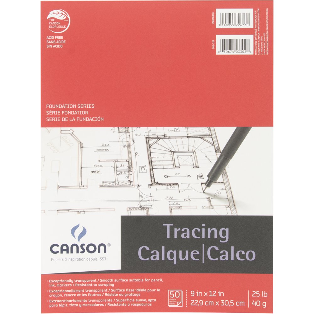 Canson Tracing Paper Pad, 50 sheets