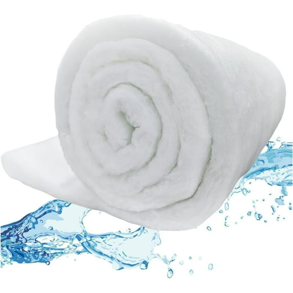 Aquarium Filter Floss Rolls Aquarium Filter Media Roll Aquarium Filter Pad for Outdoor Ponds and Fish Tank No Dye and Reusable Filter Floss, White (78" L x 12" W x 0.8'' Thick)