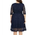 thumbnail image 5 of Plus Size Mini Dress for Women Floral Lace Knee Length Dress Round Neck Dresses Cocktail Wedding Guest A-Line Dress, 5 of 5