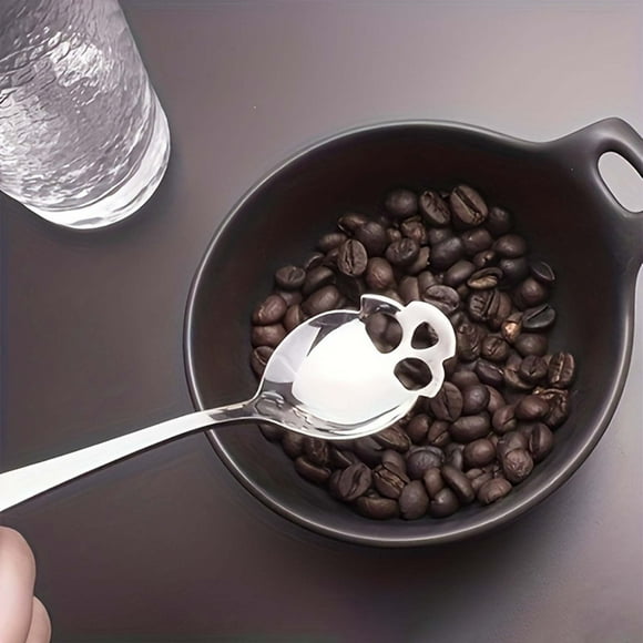 Stainless Steel Tea Spoons Coffee Stirring Slotted Metal Spoon Set 4 Pc