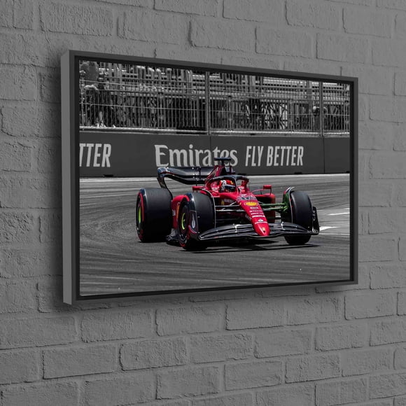 Large Wall Art Featuring Charles Leclerc in Ferrari Racing Art on Canvas for Modern Home Decor Inspiration