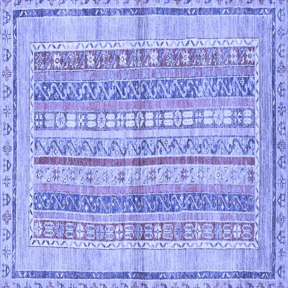 Ahgly Company Indoor Square Abstract Blue Modern Area Rugs, 3' Square