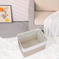 thumbnail image 5 of REGALWOVEN Storage Cube  for Shelves Closet, 3 Pcs Fabric Storage Bin with Handles, Collapsible Storage Basket for Organizing Clothes Khaki 15*11*9.4in, 5 of 6