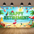 thumbnail image 5 of Colorful Design Retirement Banner Beach Elements Tropical Theme Vacation Scene for Retirement Party Beach Party Holiday Celebration, 5 of 8