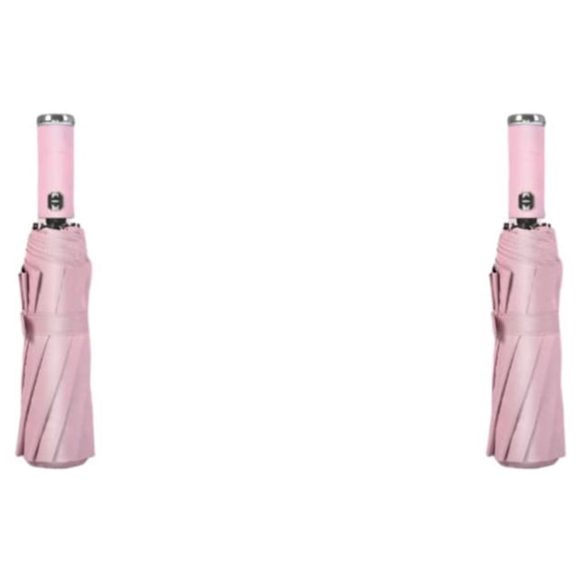 Matsuzay paraguas plegable inverso con linterna LED a prueba de viento raya reflectante sombrilla sombrilla sombrilla LED / rosa LED/Rosa 2Conjunto