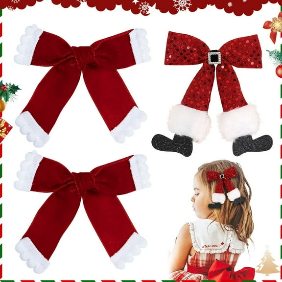 Yoyauz Christmas Bow Clip, Christmas Hair Clip Red Bow Clip Winter Hair Clip Holiday Hair Accessory Cute New Year Bow Clip