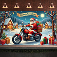thumbnail image 3 of Decorative Design Merry Christmas Banner Holiday Santa Claus Polyester Material Decorative Gift for Christmas Party Winter Celebration Home Decoration, 3 of 9