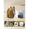 thumbnail image 2 of KL928 Vintage Canvas Backpack,Casual Daypack Backpacks for Men Women,Large Capacity Laptop Bag Travel Hiking Camping Rucksack,Brown, 2 of 7