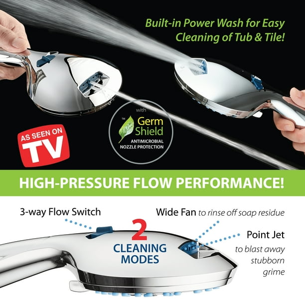 AquaCare 4-in-1 Aquassage Shower Head - High Pressure 10-mode Hand