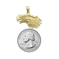 thumbnail image 3 of 14K Gold Golden Eagle Head Pendant, 3 of 5