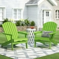 thumbnail image 2 of Cartagena Outdoor Rustic Acacia Wood Folding Adirondack Chair, Set of 2, Light Green, 2 of 8