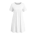 thumbnail image 5 of hotojiny Spring Dresses for Women Loose Fit Casual Pleated Mini Dresses Soft Short Sleeve Crewneck Sundresses for Beach Travel, 5 of 7
