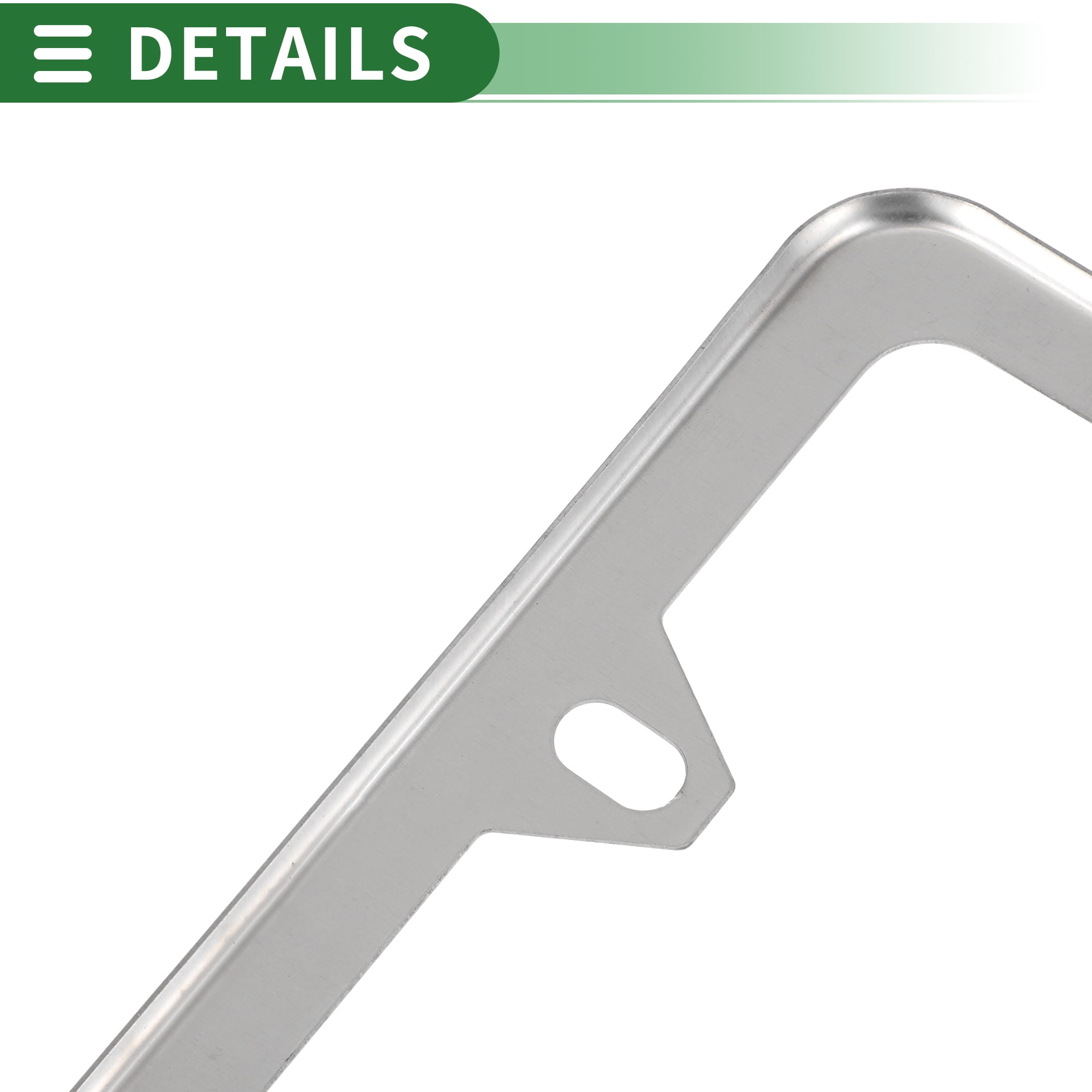 Unique Bargains Stainless Car Front Rear Holder With Screws Caps 4 Hole Silver Tone