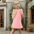 thumbnail image 4 of Girls Dresses Toddler Baby Solid Color Summer Sleeveless Kids Casual Beach Dresses Party Princess Dress Size 3 Y-4 Y, 4 of 5