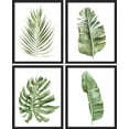 thumbnail image 3 of PixonSign Framed Wall Art, Banana Palm Monstera Leaf Posters, Set of 4 Green Pastel Wall Decor Prints, Nature Wilderness Plant Wall Décor Artwork for Living Room, Bedroom, Office - 12"x16" Black, 3 of 5