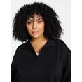 thumbnail image 4 of Terra & Sky Women's Plus Size Scuba Knit Layering Top with Long Sleeves, Sizes 0X-5X, 4 of 5