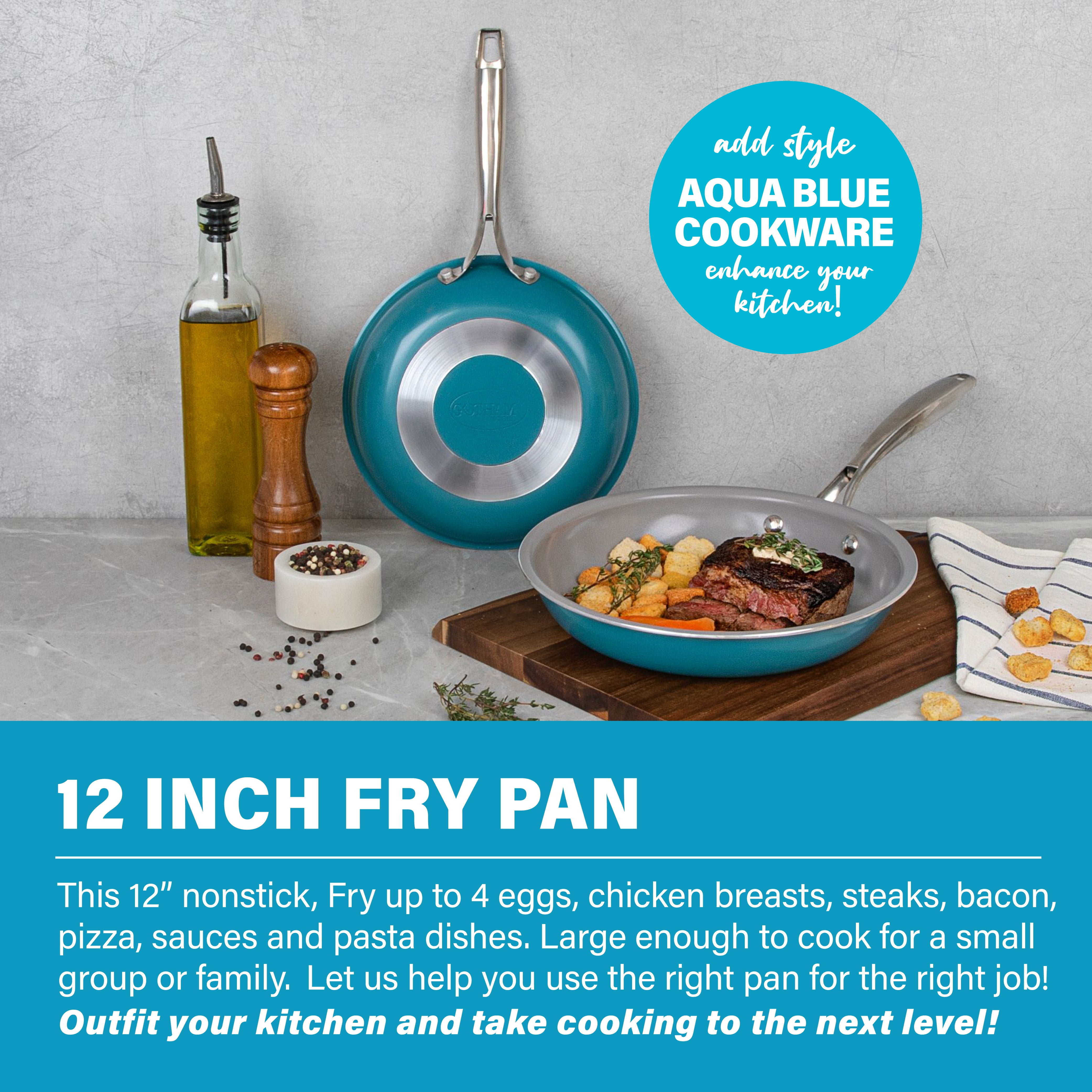 Gotham Steel - 8 Aqua Blue Non-Stick Aluminum Fry Pan