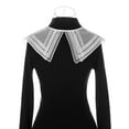 thumbnail image 3 of INSPIRE CHIC Detachable Fake Collar, Semi-Sheer Embroidery Mini Cape Neck Ruff Dickey False Collar for Blouse One Size White-1, 3 of 5