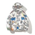 thumbnail image 2 of Chaqueta de algodón con capucha con diseño de graffiti Chaqueta de algodón Chaqueta de algodón cálida con capucha Top, 2 of 5