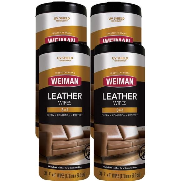 Toallitas limpiadoras de cuero Weiman, paquete de 4 unidades, protección UV