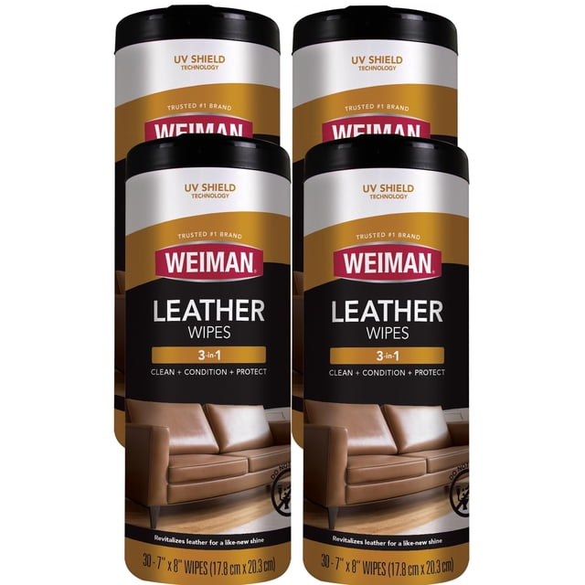 Toallitas limpiadoras de cuero Weiman, paquete de 4 unidades, protección UV