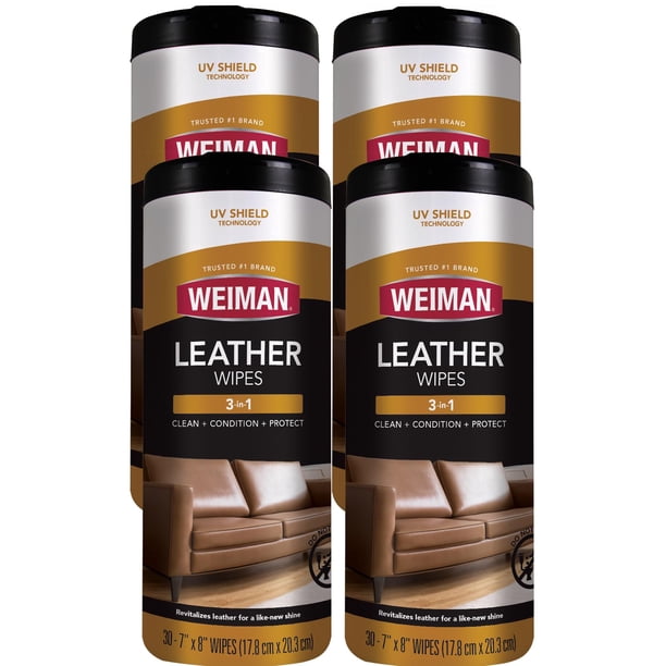 Toallitas limpiadoras de cuero Weiman, paquete de 4 unidades, protección UV