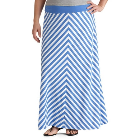 Faded Glory Women's Plus-Size Maxi Skirt with Shirred Waistband ...